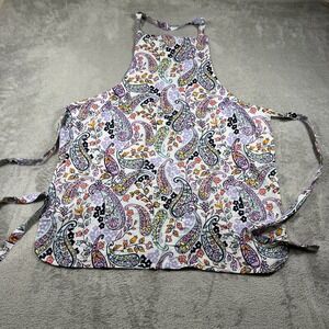 Vera Bradley Apron Women OS Purple Paisley Floral Cotton Adjustable Neck Tie‎